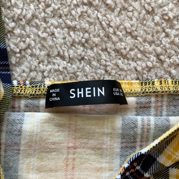 Yellow Plaid Crop Top Size XS - Picture 3 of 3